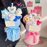 Maxbell Plush Doll Bouquet Cute Dog Bouquet for Engagement Anniversary Bridal Shower Yellow