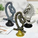 Knot Figurine Home Decoration Resin Ornament for Office Centerpieces Bedroom Blue