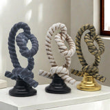Knot Figurine Home Decoration Resin Ornament for Office Centerpieces Bedroom Blue