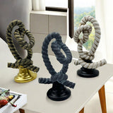 Knot Figurine Home Decoration Resin Ornament for Office Centerpieces Bedroom Blue