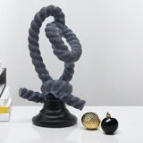 Knot Figurine Home Decoration Resin Ornament for Office Centerpieces Bedroom Blue