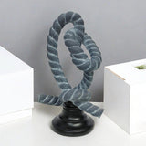 Knot Figurine Home Decoration Resin Ornament for Office Centerpieces Bedroom Blue
