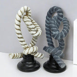 Knot Figurine Home Decoration Resin Ornament for Office Centerpieces Bedroom Blue