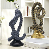 Knot Figurine Home Decoration Resin Ornament for Office Centerpieces Bedroom Blue