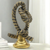 Knot Figurine Home Decoration Resin Ornament for Office Centerpieces Bedroom Gold