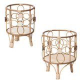Handwoven Plant Stand Planter Rack Hotel Plant Table Corner Flowerpot Holder 21x28cm