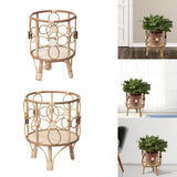 Handwoven Plant Stand Planter Rack Hotel Plant Table Corner Flowerpot Holder 21x28cm