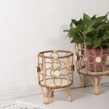 Handwoven Plant Stand Planter Rack Hotel Plant Table Corner Flowerpot Holder 21x28cm