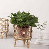 Handwoven Plant Stand Planter Rack Hotel Plant Table Corner Flowerpot Holder 21x28cm