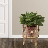 Handwoven Plant Stand Planter Rack Hotel Plant Table Corner Flowerpot Holder 21x28cm