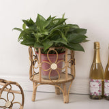 Handwoven Plant Stand Planter Rack Hotel Plant Table Corner Flowerpot Holder 26x31cm