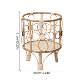 Handwoven Plant Stand Planter Rack Hotel Plant Table Corner Flowerpot Holder 26x31cm