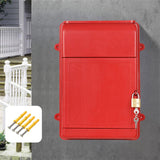 Maxbell Lockable Wall Hanging Mailbox Post Box Versatile Drop Box for Hotel Business Red