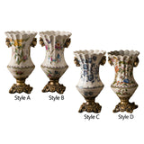 Ceramic Flower Vase Vintage Table Centerpiece for Entrance Living Room Party Style A