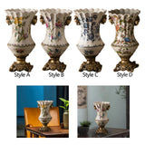 Ceramic Flower Vase Vintage Table Centerpiece for Entrance Living Room Party Style A
