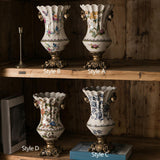 Ceramic Flower Vase Vintage Table Centerpiece for Entrance Living Room Party Style A