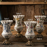 Ceramic Flower Vase Vintage Table Centerpiece for Entrance Living Room Party Style A