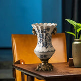Ceramic Flower Vase Vintage Table Centerpiece for Entrance Living Room Party Style C
