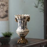 Ceramic Flower Vase Vintage Table Centerpiece for Entrance Living Room Party Style C