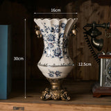 Ceramic Flower Vase Vintage Table Centerpiece for Entrance Living Room Party Style C