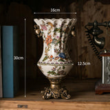 Ceramic Flower Vase Vintage Table Centerpiece for Entrance Living Room Party Style D