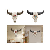 Resin Cow Head Wall Decor Ornaments Wall Hanging Art for Bedroom Living Room Golden Horns