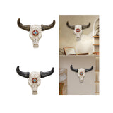 Resin Cow Head Wall Decor Ornaments Wall Hanging Art for Bedroom Living Room Golden Horns