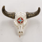 Resin Cow Head Wall Decor Ornaments Wall Hanging Art for Bedroom Living Room Golden Horns