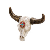 Resin Cow Head Wall Decor Ornaments Wall Hanging Art for Bedroom Living Room Golden Horns