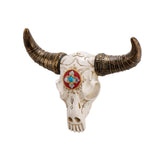 Resin Cow Head Wall Decor Ornaments Wall Hanging Art for Bedroom Living Room Golden Horns