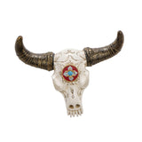 Resin Cow Head Wall Decor Ornaments Wall Hanging Art for Bedroom Living Room Golden Horns