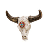 Resin Cow Head Wall Decor Ornaments Wall Hanging Art for Bedroom Living Room Golden Horns