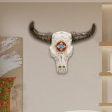 Resin Cow Head Wall Decor Ornaments Wall Hanging Art for Bedroom Living Room Golden Horns