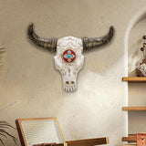 Resin Cow Head Wall Decor Ornaments Wall Hanging Art for Bedroom Living Room Golden Horns