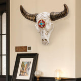 Resin Cow Head Wall Decor Ornaments Wall Hanging Art for Bedroom Living Room Golden Horns