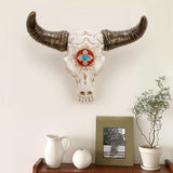 Resin Cow Head Wall Decor Ornaments Wall Hanging Art for Bedroom Living Room Golden Horns