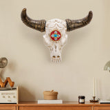 Resin Cow Head Wall Decor Ornaments Wall Hanging Art for Bedroom Living Room Golden Horns