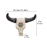 Resin Cow Head Wall Decor Ornaments Wall Hanging Art for Bedroom Living Room Silver Horns