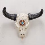 Resin Cow Head Wall Decor Ornaments Wall Hanging Art for Bedroom Living Room Silver Horns