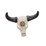 Resin Cow Head Wall Decor Ornaments Wall Hanging Art for Bedroom Living Room Silver Horns