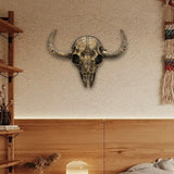 Cow Head Wall Decor Artwork Wall Sculpture for Farmhouse Gallery Living Room Black Gold