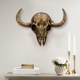 Cow Head Wall Decor Artwork Wall Sculpture for Farmhouse Gallery Living Room Black Gold
