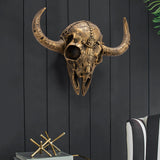 Cow Head Wall Decor Artwork Wall Sculpture for Farmhouse Gallery Living Room Black Gold