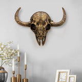 Cow Head Wall Decor Artwork Wall Sculpture for Farmhouse Gallery Living Room Black Gold