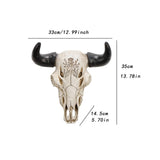 Resin Cow Head Wall Decor Statue Wall Hanging Art for Housewarming Farmhouse Black Horns