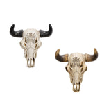Resin Cow Head Wall Decor Statue Wall Hanging Art for Housewarming Farmhouse Black Horns
