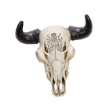 Resin Cow Head Wall Decor Statue Wall Hanging Art for Housewarming Farmhouse Black Horns