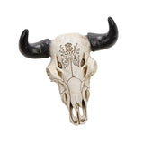 Resin Cow Head Wall Decor Statue Wall Hanging Art for Housewarming Farmhouse Black Horns