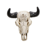 Resin Cow Head Wall Decor Statue Wall Hanging Art for Housewarming Farmhouse Black Horns