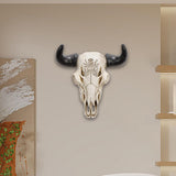 Resin Cow Head Wall Decor Statue Wall Hanging Art for Housewarming Farmhouse Black Horns